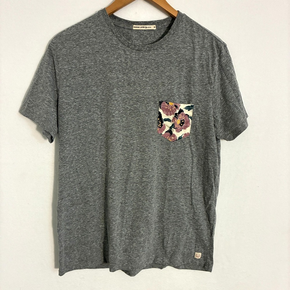 Marine Layer Respun Print Pocket Shirt Mens M Organic Cotton Blend Huckberry Tee